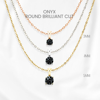 Black Onyx Necklace | Sterling Silver Pendant | GEORGE Jewelry