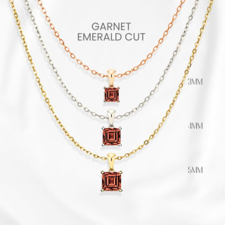 Genuine Garnet Necklace | Sterling Silver and Gold Plated