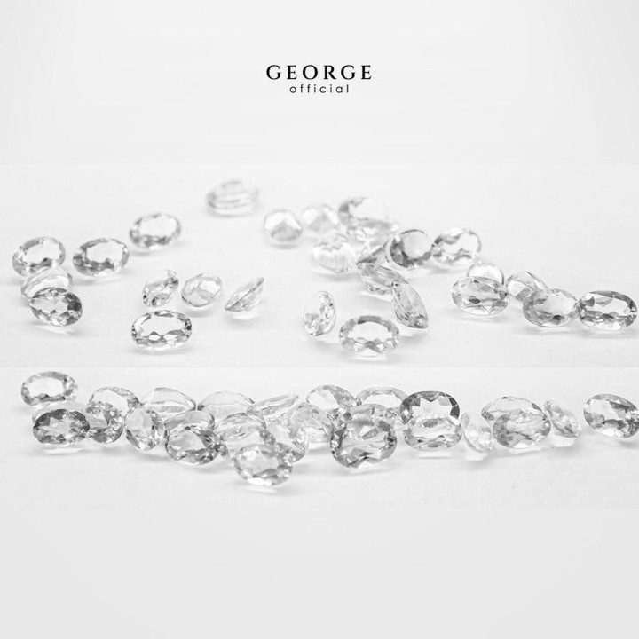 Echter weißer Topas im Ovalschliff – George Jewelry