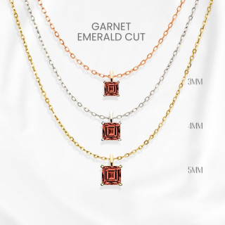 Luxury Garnet Necklace | 925 Sterling Silver and Gold Plated