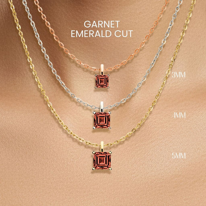 Luxury Garnet Necklace | 925 Sterling Silver and Gold Plated