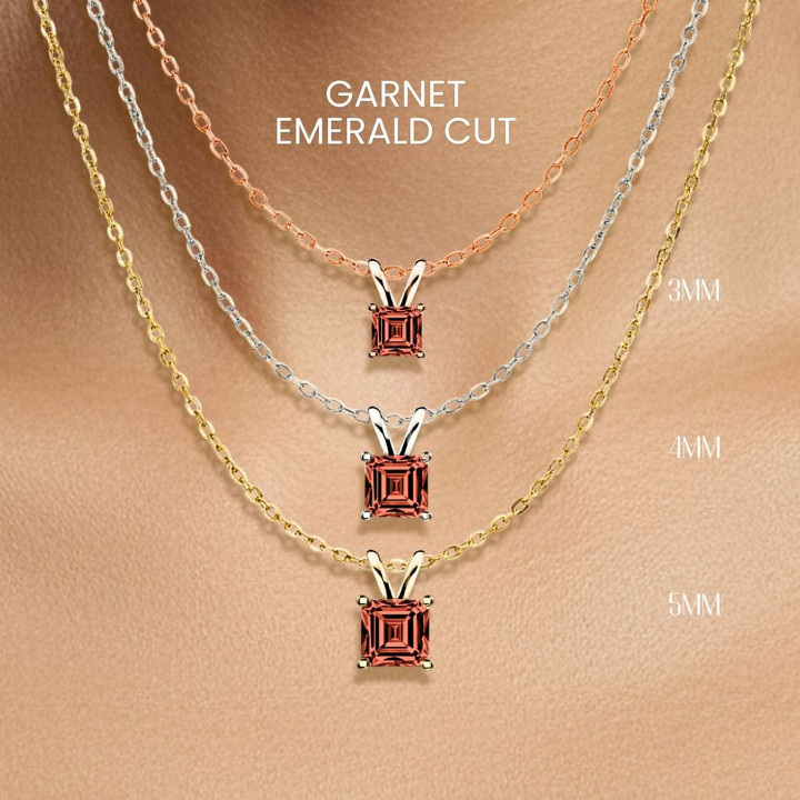 Collier en grenat véritable | Argent sterling et plaqué or