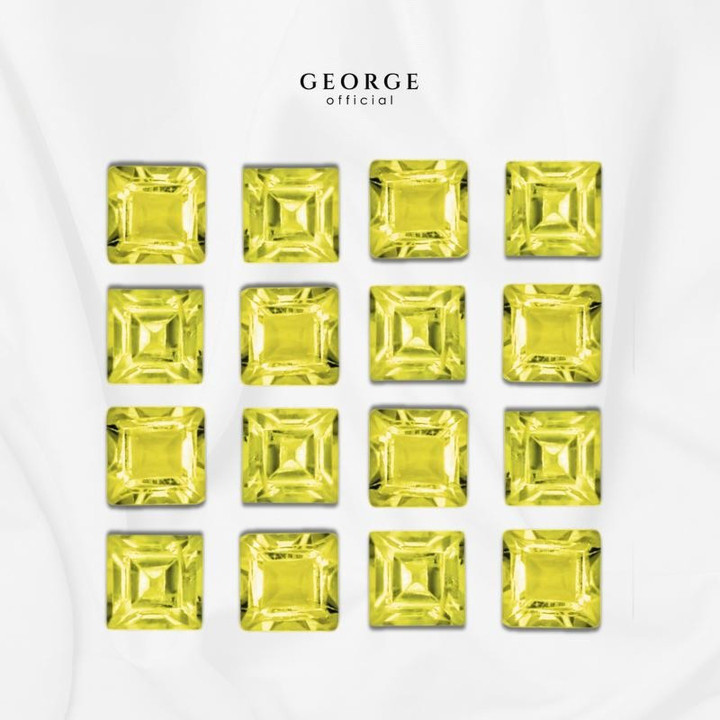 Genuine Yellow Sapphire: Square Step Cut (2-4mm) by George Jewelry