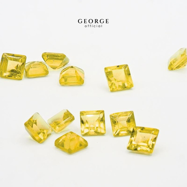 Genuine Yellow Sapphire: Square Step Cut (2-4mm) by George Jewelry