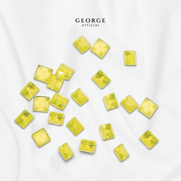 Genuine Yellow Sapphire: Square Step Cut (2-4mm) by George Jewelry