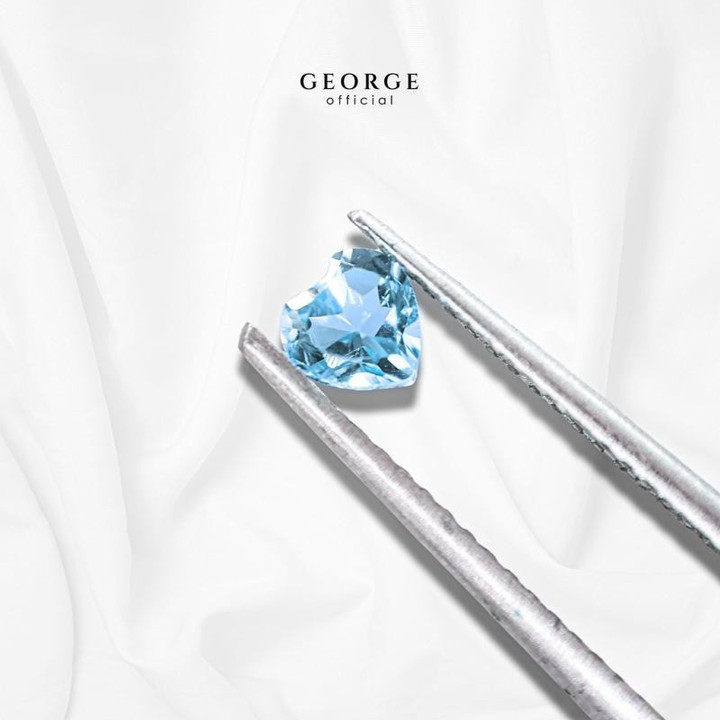 Gema de topacio azul auténtico talla corazón - 3-7 mm de George Jewelry