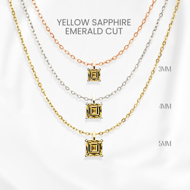 Collar de zafiro amarillo | Plata de ley tallada de lujo | Joyería GEORGE