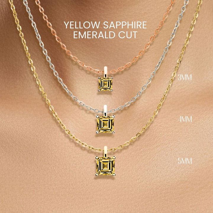 Collar de zafiro amarillo | Plata de ley tallada de lujo | Joyería GEORGE