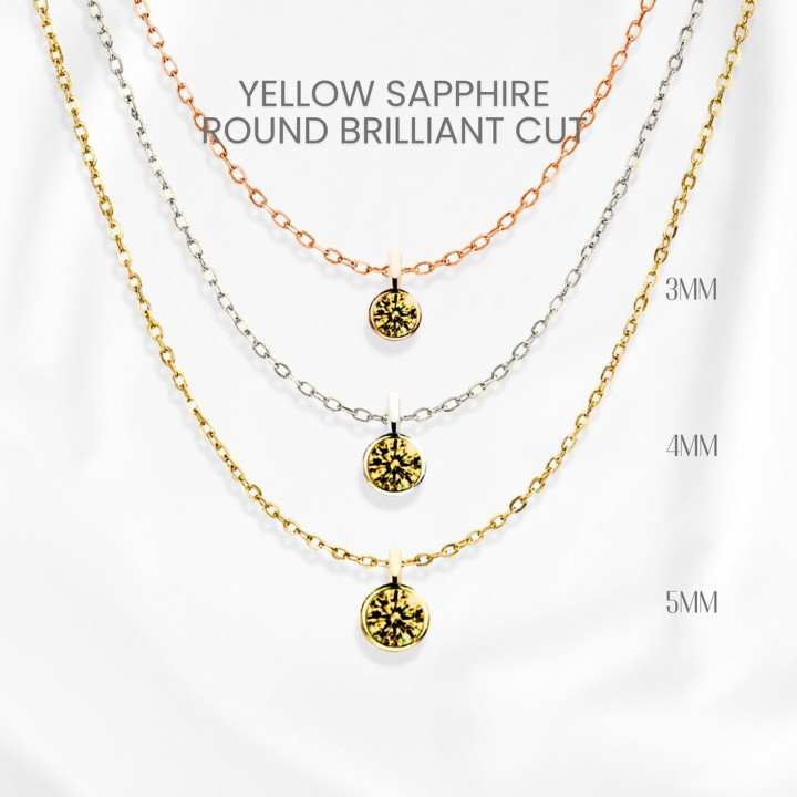 Collier de luxe en saphir jaune et argent sterling