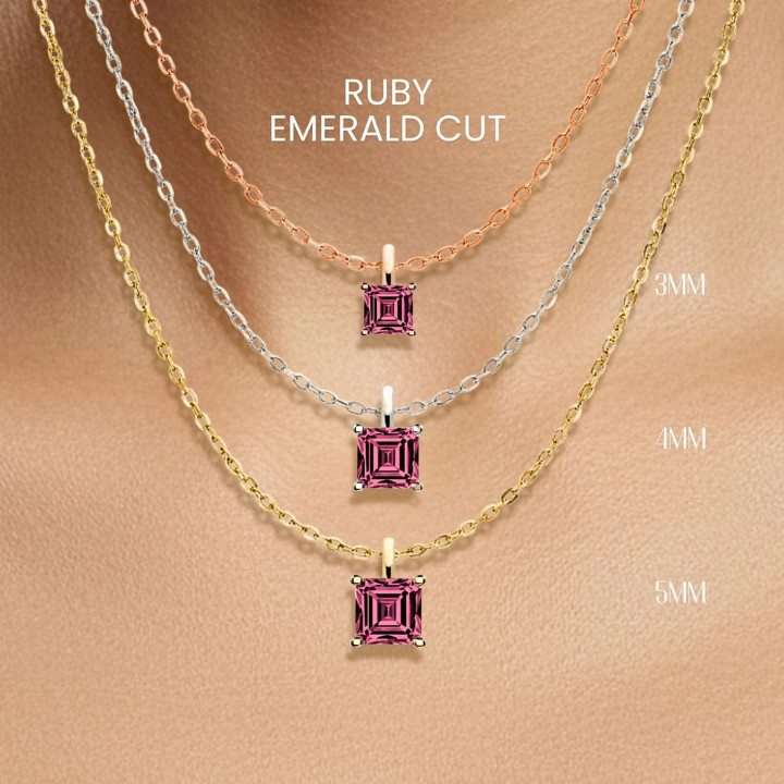 Luxury Ruby Necklace | 925 Sterling Silver, Gold Plated