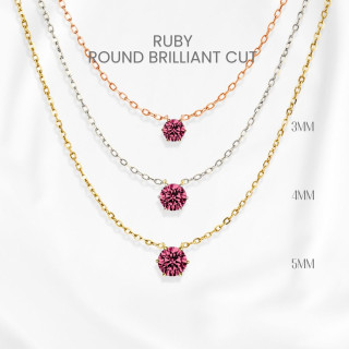 Ruby Pendant Necklace | Sterling Silver and Gold Plating | GEORGE Jewelry
