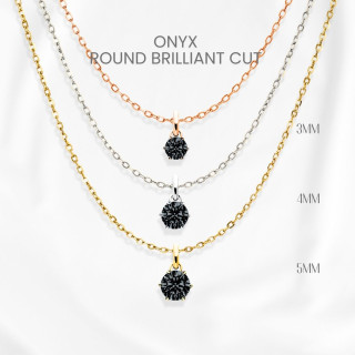 Black Onyx Necklace | Minimalist Pendant in Sterling Silver