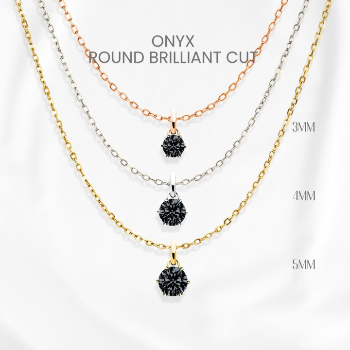 Collar de ónix negro | Colgante minimalista en plata de ley