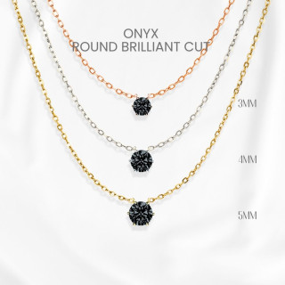 Black Onyx Necklace | 925 Sterling Silver, Gold Plated Pendant