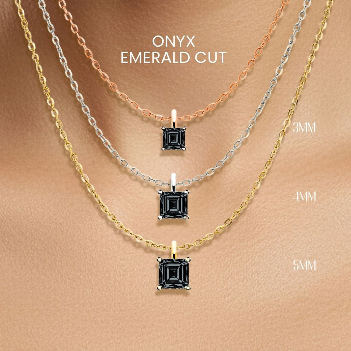 Collar de ónix negro | Lujoso collar de plata de ley y chapado en oro