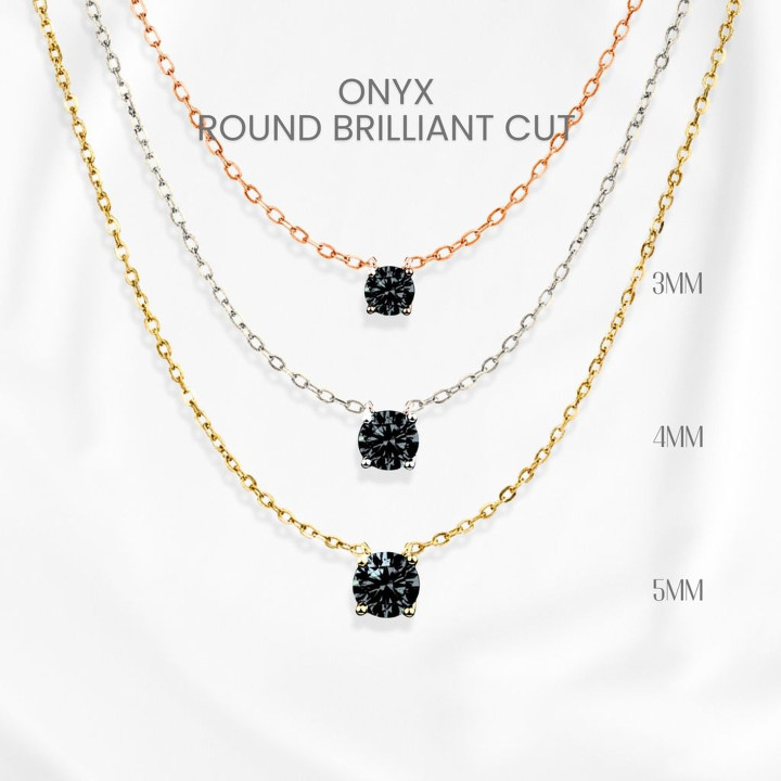 Collar de ónix negro | Plata de ley y baño de oro de GEORGE