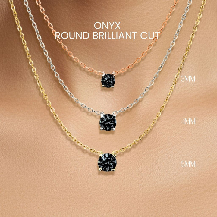 Collar de ónix negro | Plata de ley y baño de oro de GEORGE