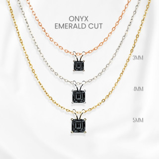 Black Onyx Necklace | Sterling Silver, Gold Plated, GEORGE Pendant