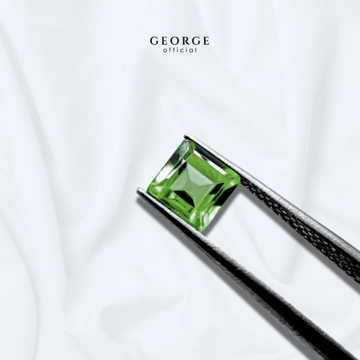 Genuine Green Sapphire: Square Step Cut (2-4mm) by George Jewelry