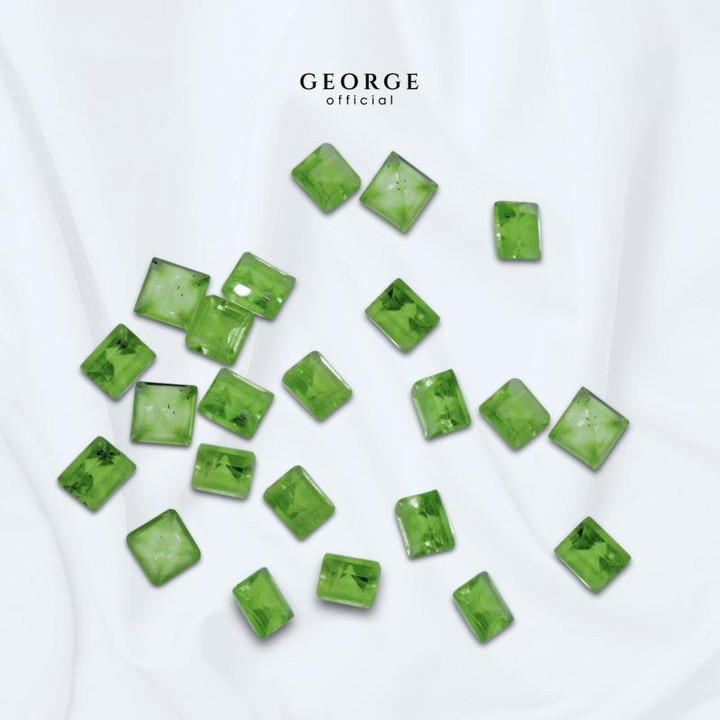 Genuine Green Sapphire: Square Step Cut (2-4mm) by George Jewelry
