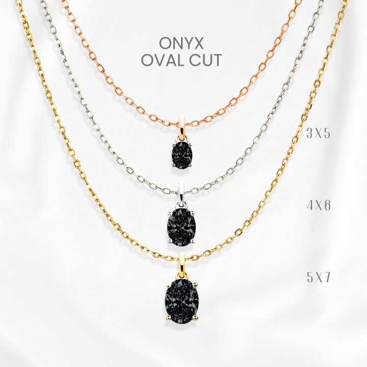 Collier œuf en onyx noir | Pendentif minimaliste en argent sterling