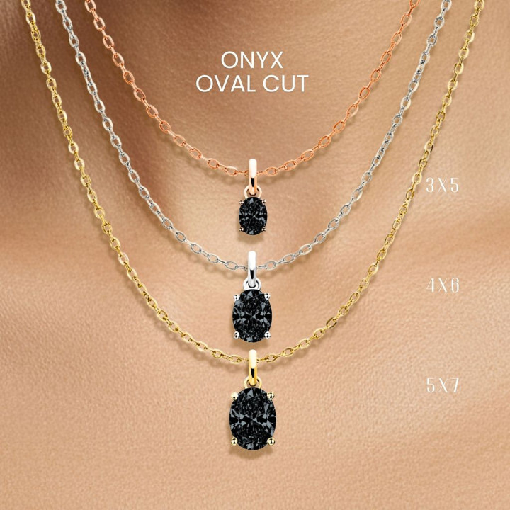 Collier œuf en onyx noir | Pendentif minimaliste en argent sterling
