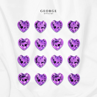 Genuine Amethyst Heart Pendant | GGAMH by George Jewelry