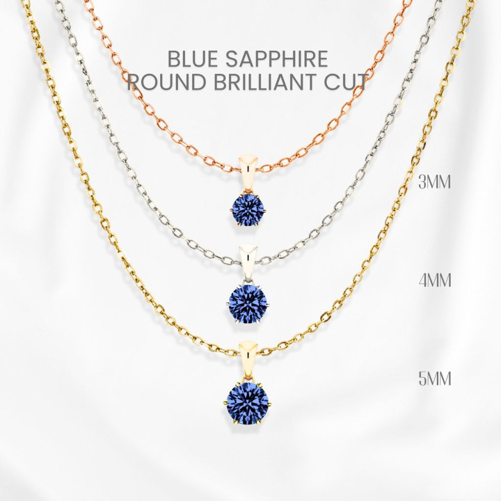 Collier en saphir bleu | Argent sterling et plaqué or de qualité supérieure
