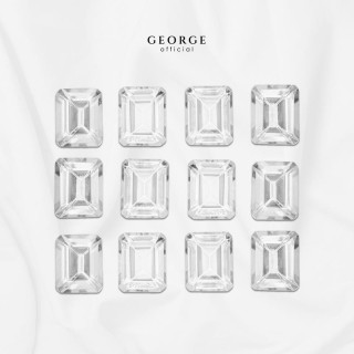 Genuine White Topaz Emerald Cut | George Jewelry