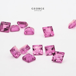 Pink Sapphire Square Step Cut (2-4mm) | Genuine Gemstone | George Jewelry