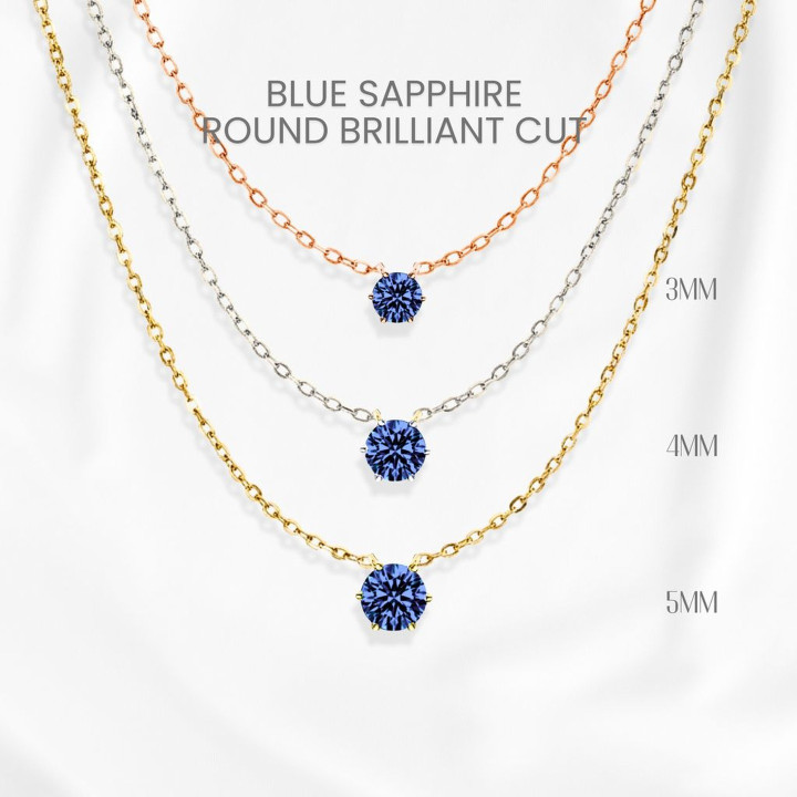 Collier Saphir Bleu | Pendentif Classique en Argent 925 de GEORGE