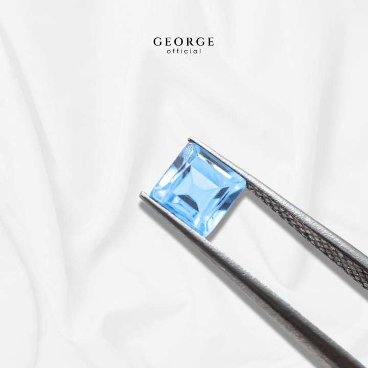 Blue Topaz Square Step Cut Gemstones - George Jewelry