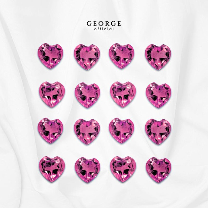 Véritables grenats rhodolites taille cœur | GGRHH