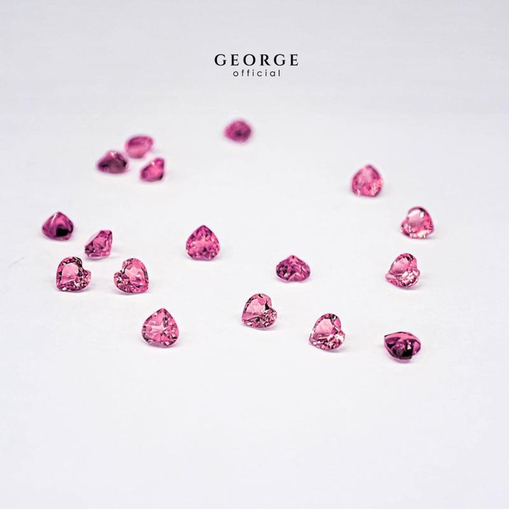 Véritables grenats rhodolites taille cœur | GGRHH