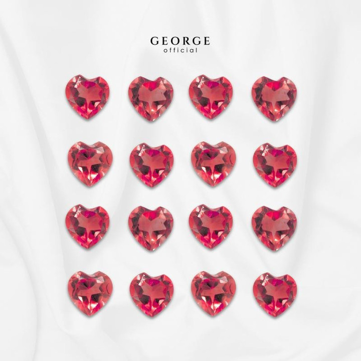 Genuine Ruby Heart Cut Gemstone Necklace by George