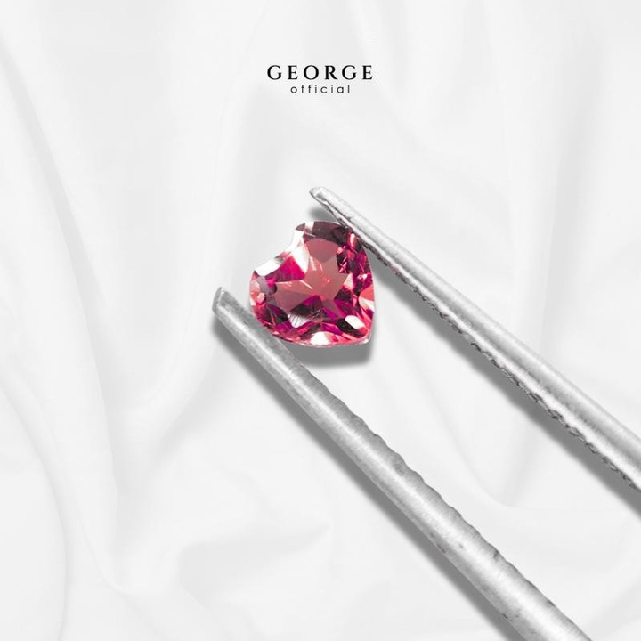 Genuine Ruby Heart Cut Gemstone Necklace by George