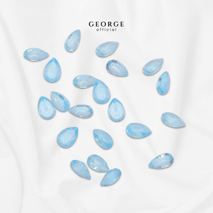 George Jewelry Blue Topaz Pear Cut Gemstones