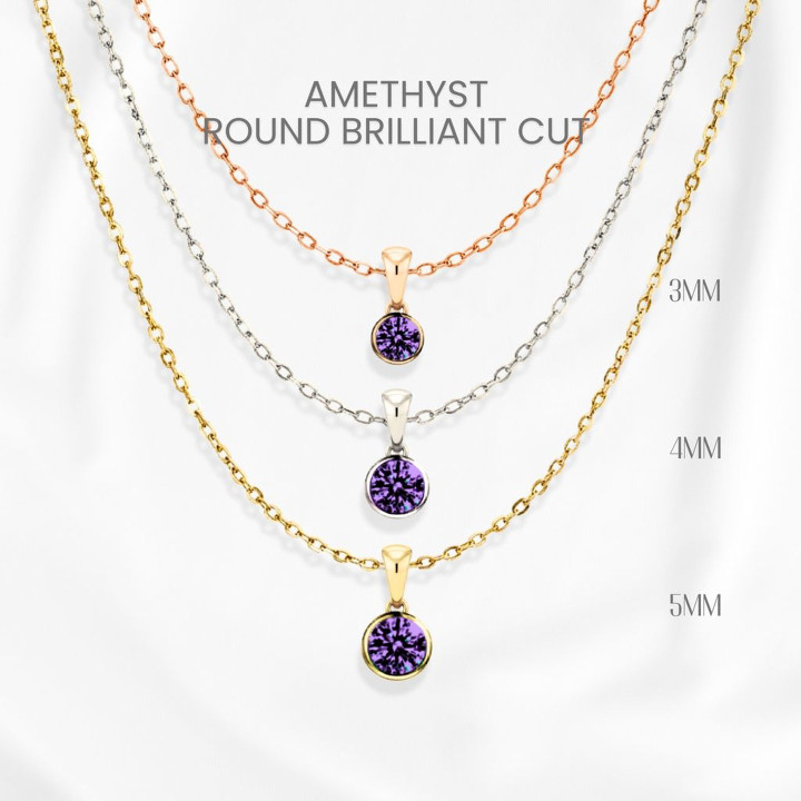 Collier en améthyste | Argent sterling plaqué or, GEORGE Jewelry