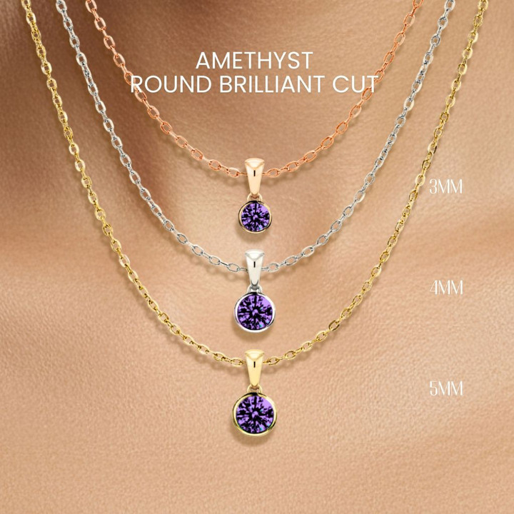 Collier en améthyste | Argent sterling plaqué or, GEORGE Jewelry