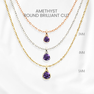 Amethyst Pendant Necklace | 925 Sterling Silver and Gold Plating