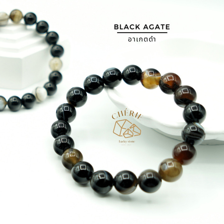Black Agate and Celestial Eye Stone by Cherie Lucky