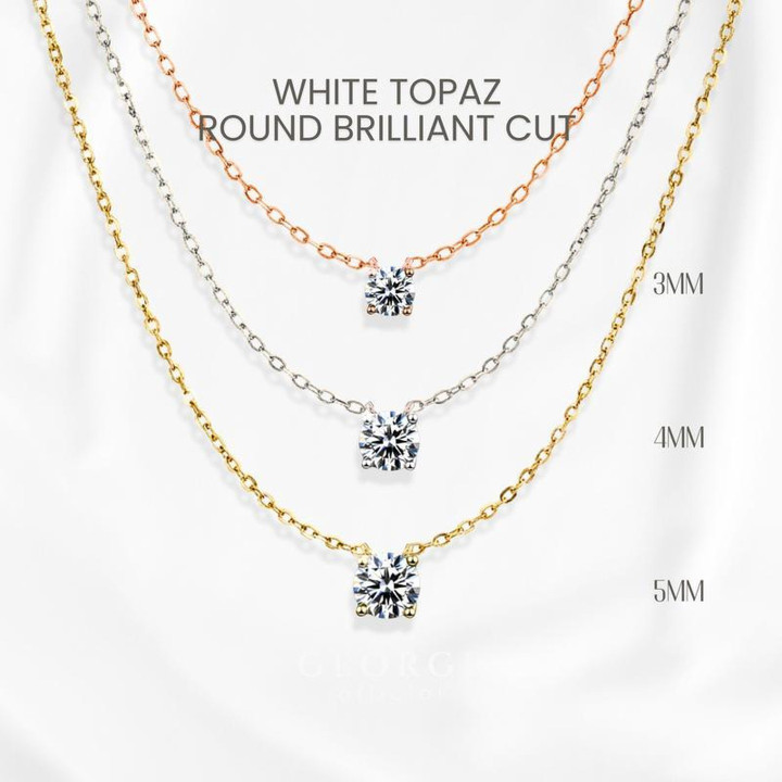 Collier élégant en topaze blanche et argent sterling