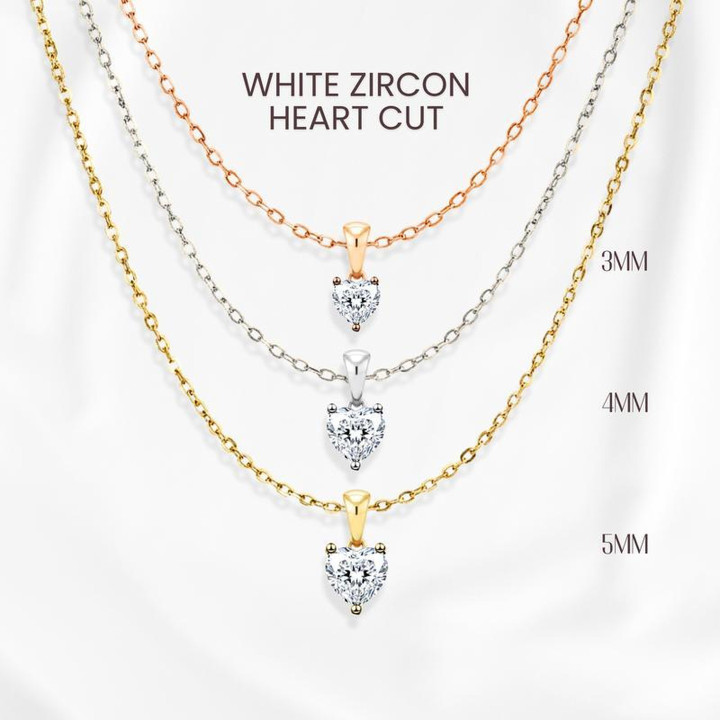 Collier pendentif cœur en topaze blanche | Argent sterling 925 | GEORGE Jewelry