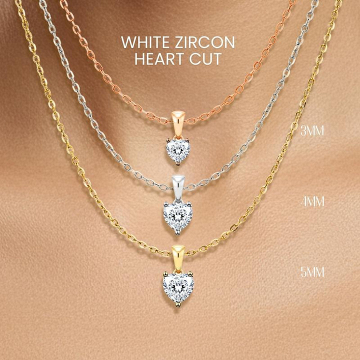 Collier pendentif cœur en topaze blanche | Argent sterling 925 | GEORGE Jewelry