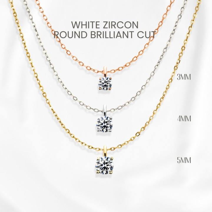 Collar de circonita blanca | Plata de ley 925, chapado en oro