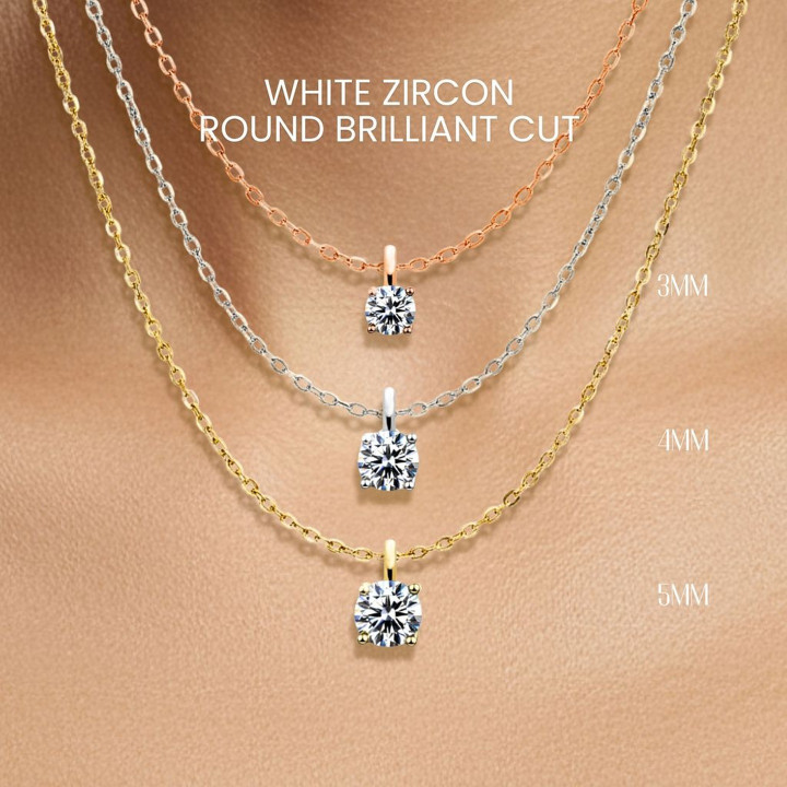 Collar de circonita blanca | Plata de ley 925, chapado en oro