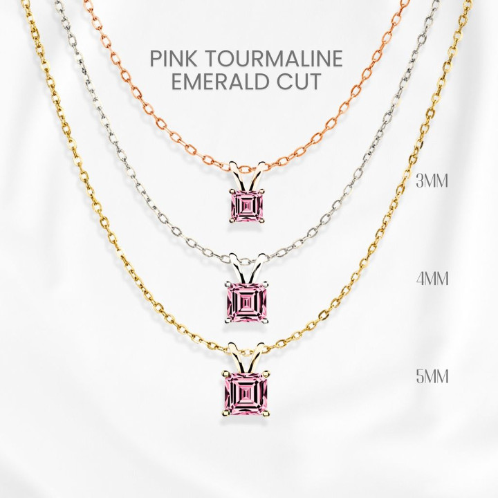 Collier en tourmaline rose | Argent sterling et plaqué or