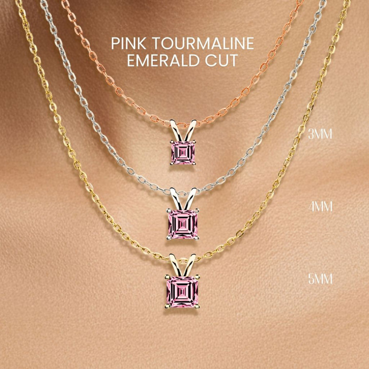 Collier en tourmaline rose | Argent sterling et plaqué or