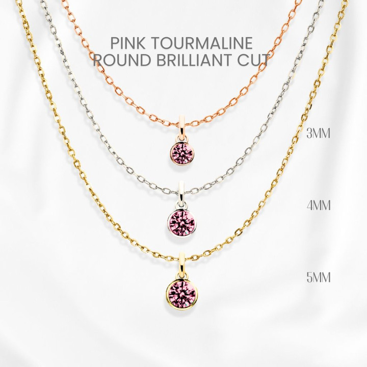 Collier en tourmaline rose | Pendentif minimaliste en argent sterling | GEORGE Jewelry