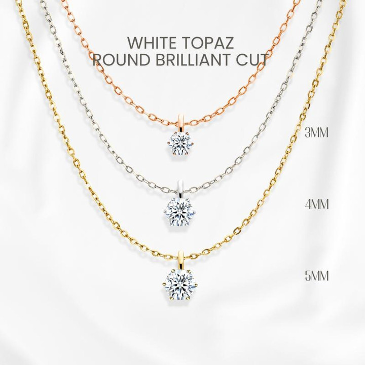 Collier de luxe en topaze blanche et argent sterling